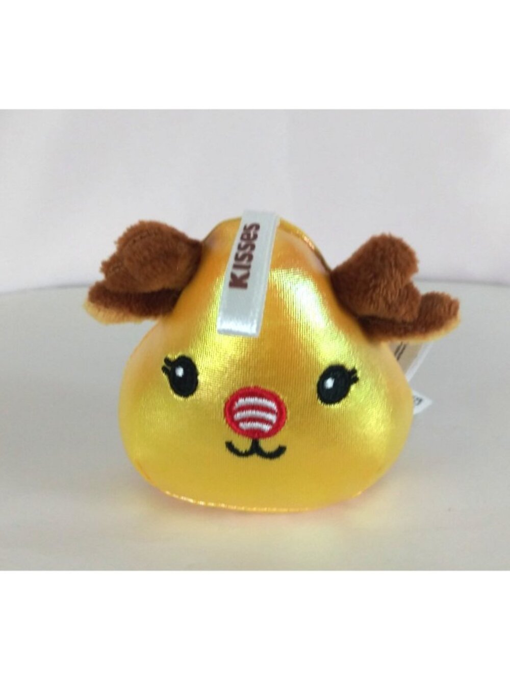 Russ Hershey Kisses Golden Red-Nosed Reindeer 3" Plush Ornament